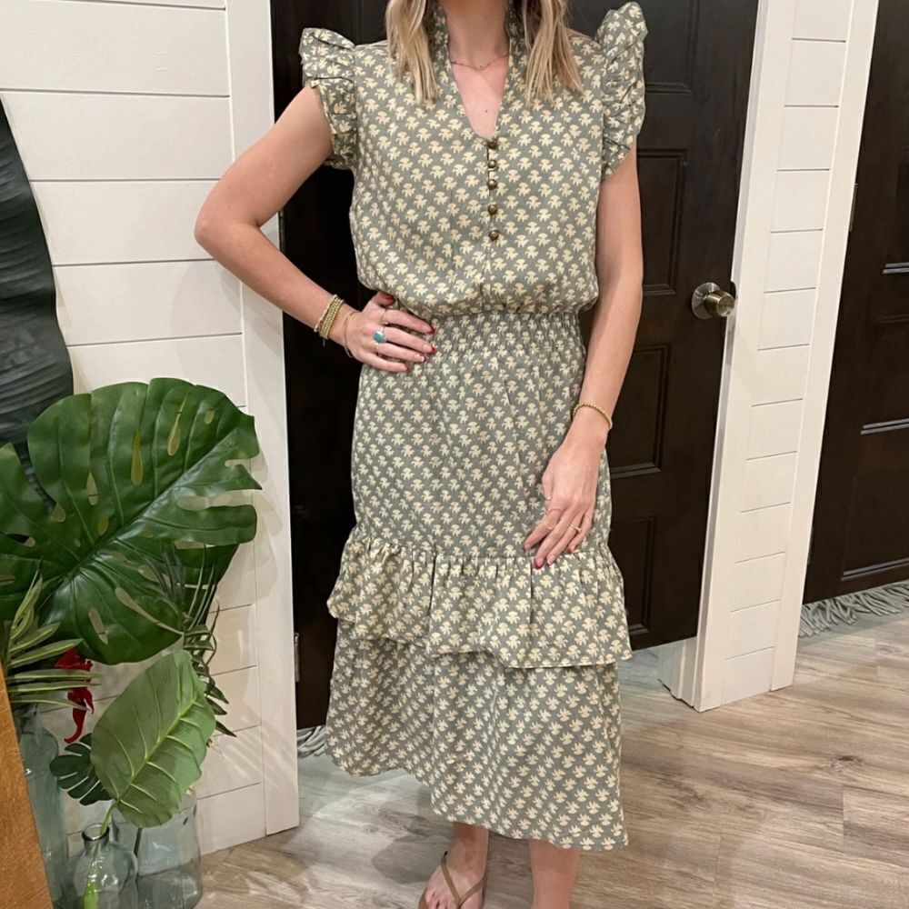 Perry Walker Collection Block Print Midi Dress - Picture 5 of 9
